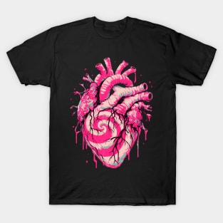 Spiral pink heart T-Shirt